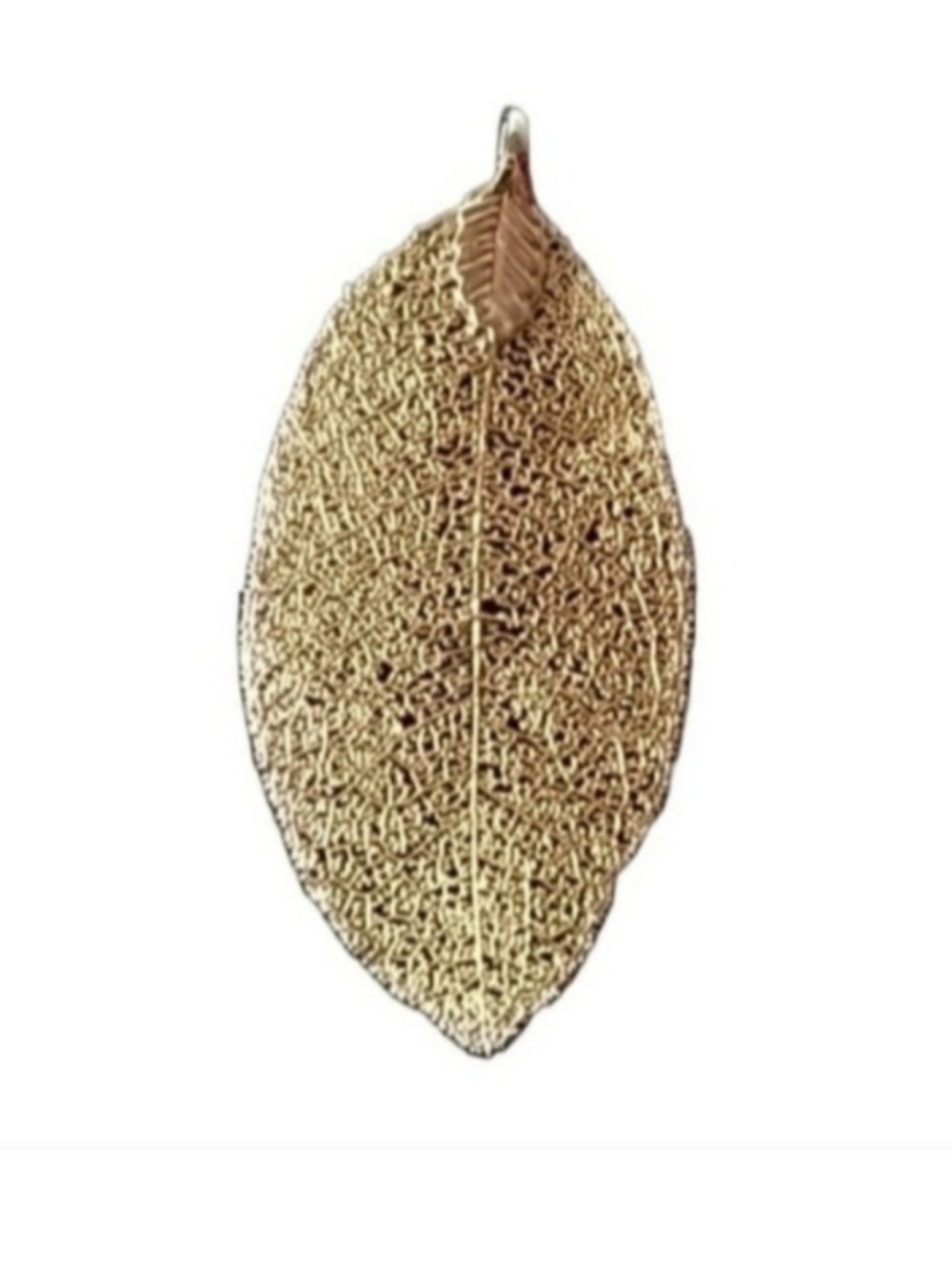 Vintage Gold Dipped Real Leaf Pendant Charm | EUC